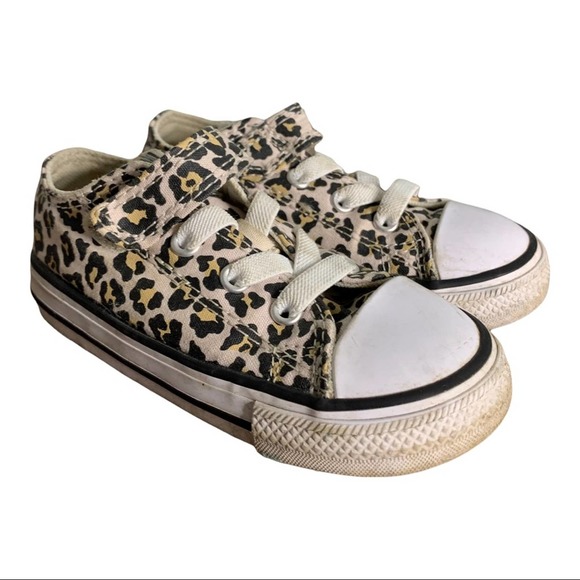 Converse Other - Converse cheetah print sneaker Velcro infant size 7